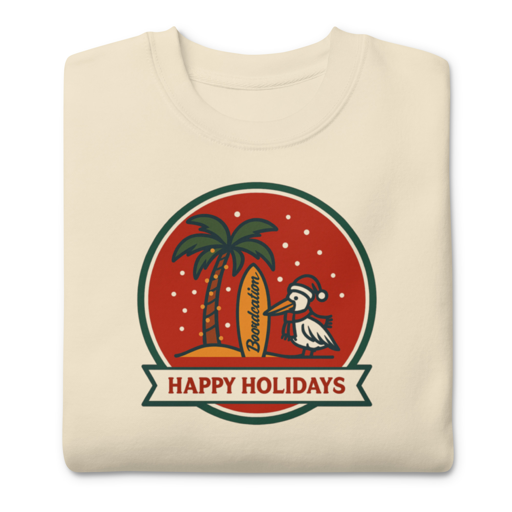 Boardcation Badge Sweatshirt — Bone