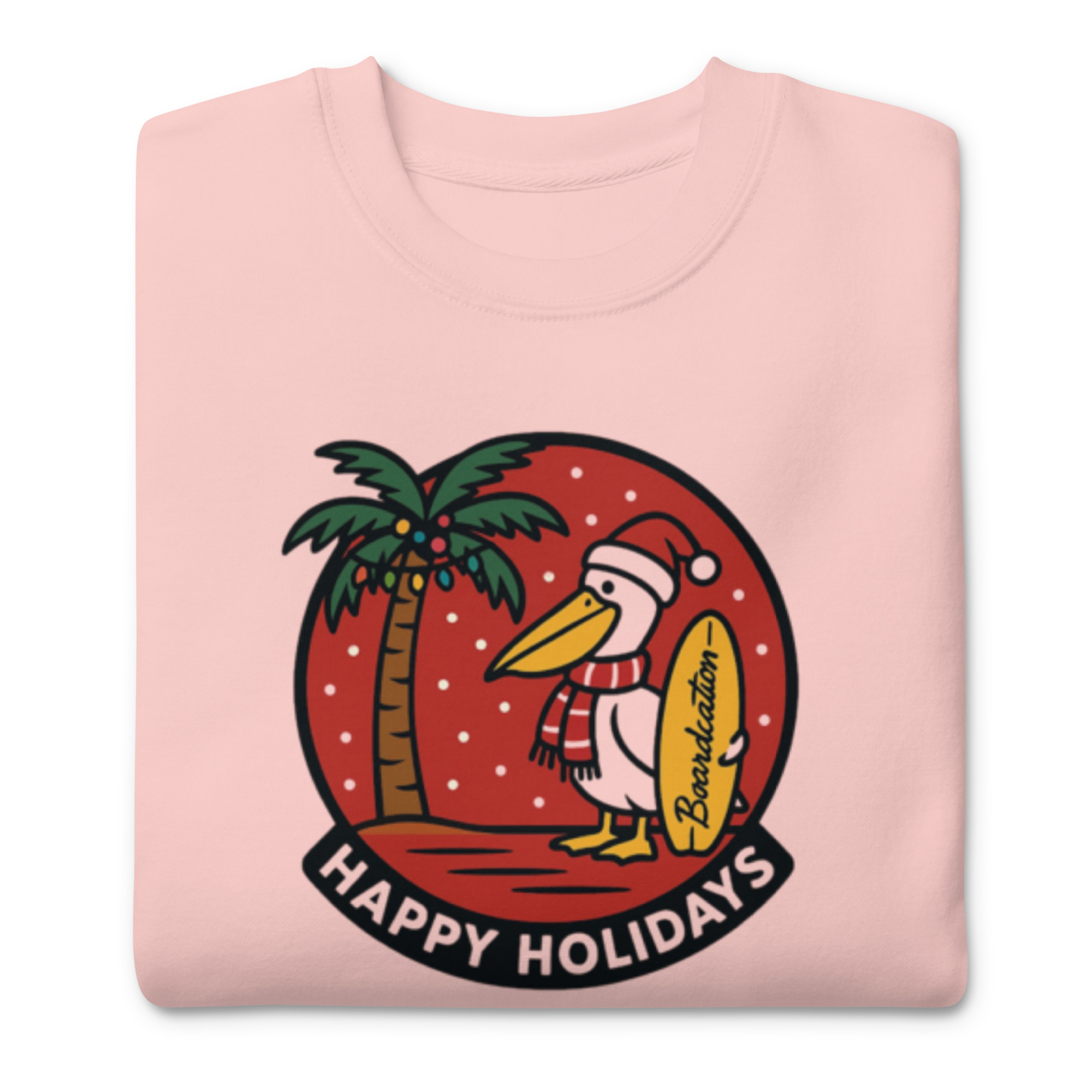 Holiday Boardcation Sweatshirt — Light Pink